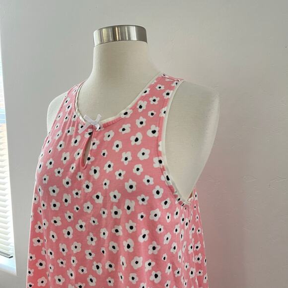 Kate Spade Floral Print Chemise Nightgown Sleep Dress Cotton Modal Pink Large - Picture 6 of 10